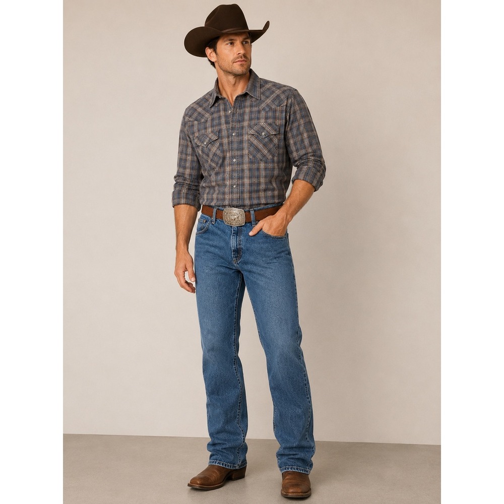Wrangler Mens Advanced Comfort Straight Leg Jeans Medium Wash 38x32 Blue